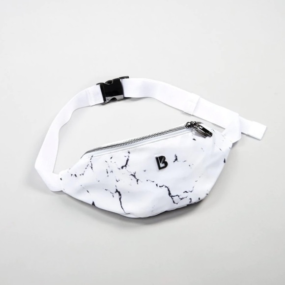 Buffbunny Collection Handbags - Buffbunny Collection Game Changer White Marble Fanny Pack Belt Bag